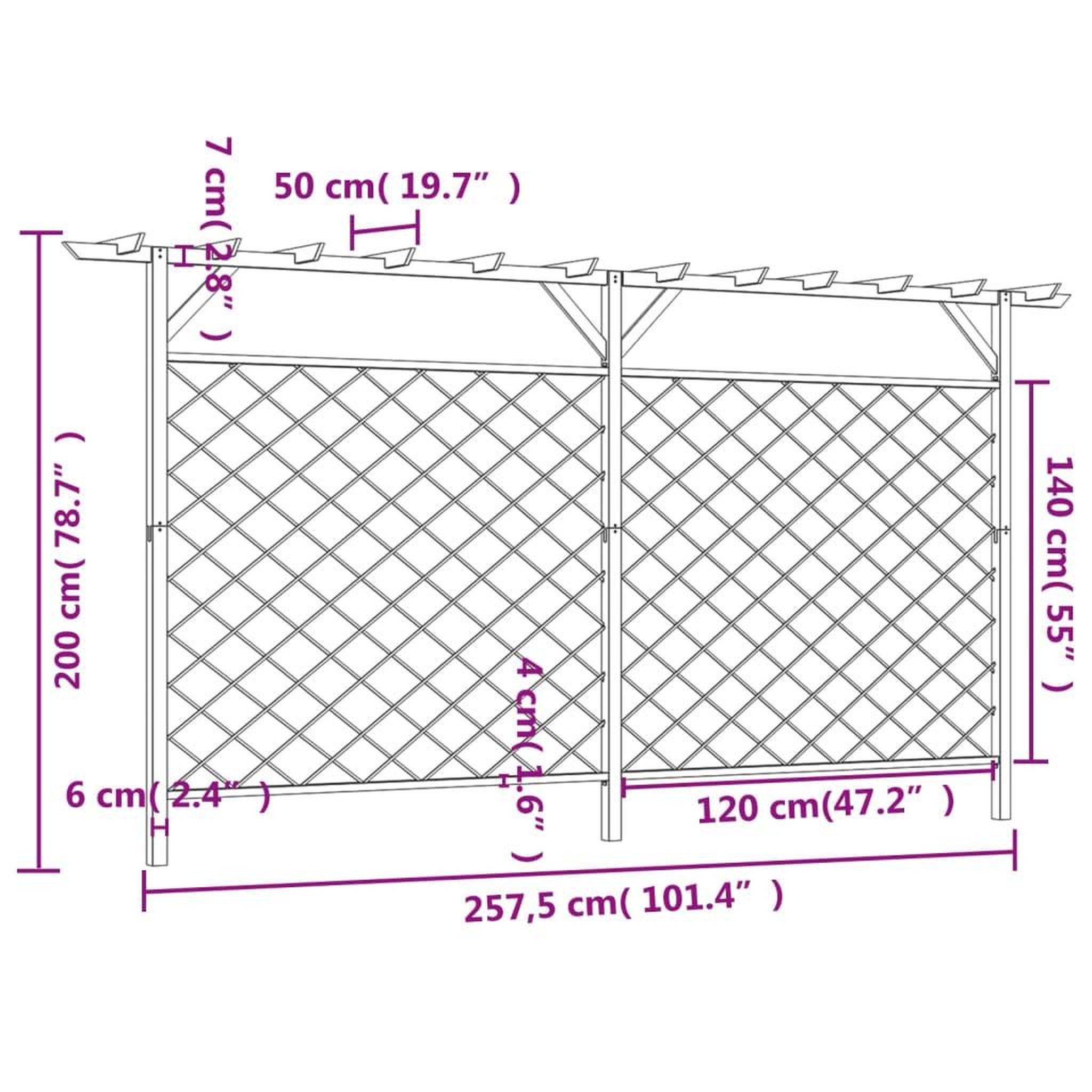 Voir la diapositive 5 : VIDAXL Cloture a lattes de jardin avec pergola Bois