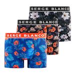 SERGE BLANCO Lot de 3 boxers homme Sublimation. Coloris disponibles : Bleu