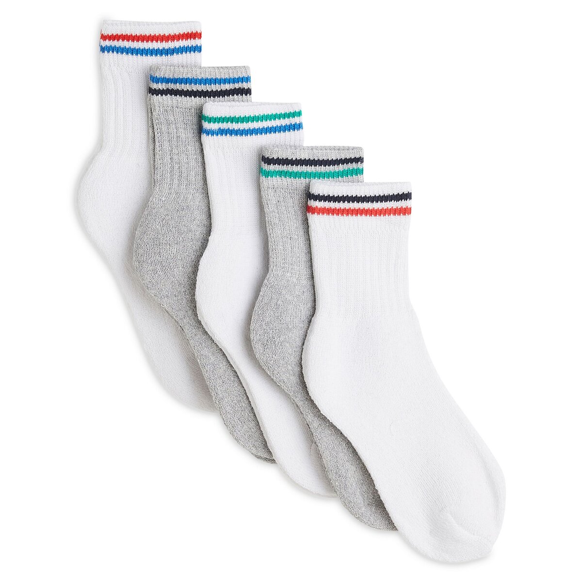 Lot de 5 paires de chaussettes sport garçon - blanc, Garçon