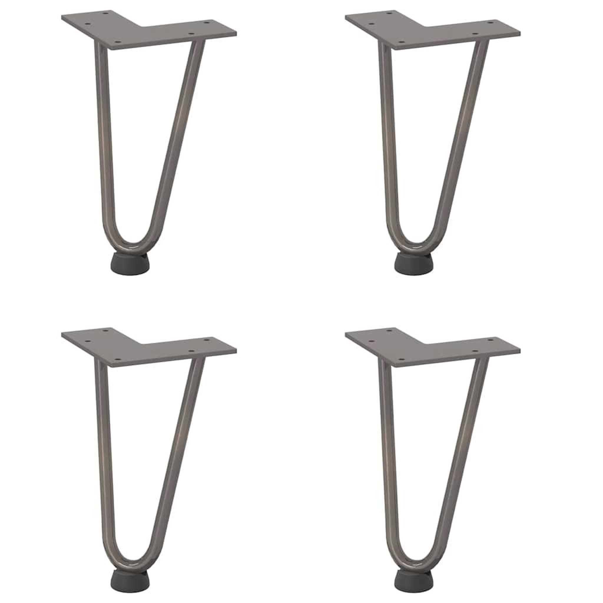 Voir la diapositive 2 : VIDAXL Pieds de table en forme d'epingle a cheveux 20 cm acier massif