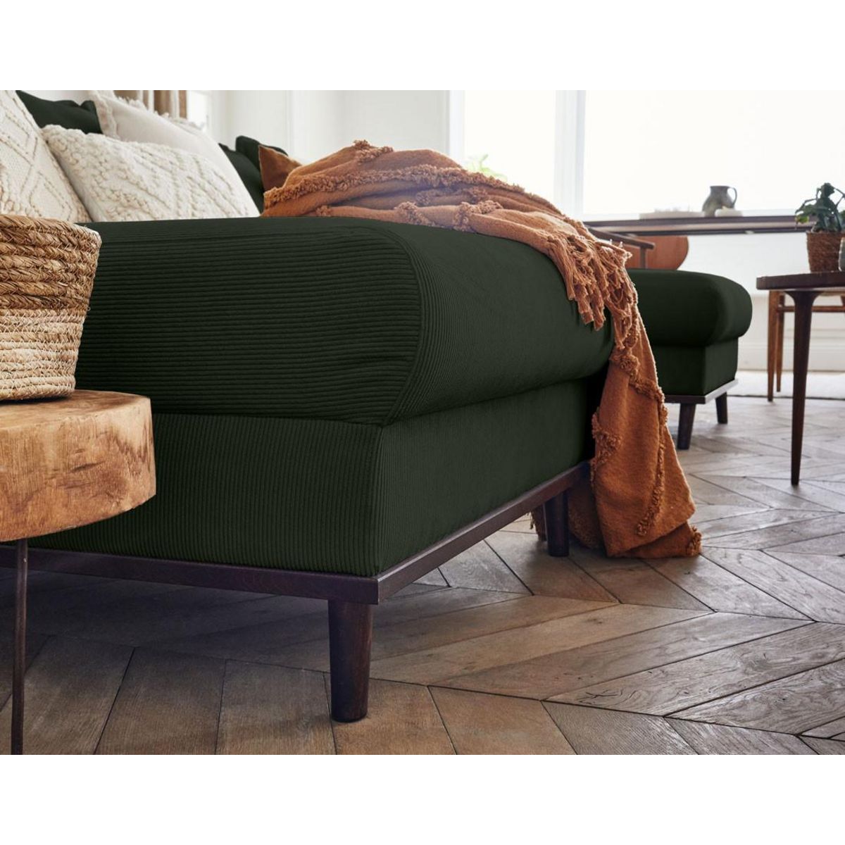 LISA DESIGN Albane - canapé panoramique en u - 7 places - en velours côtelé