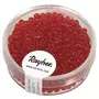 Rayher Rocailles, 2,6 mm ø, transparentes, rouge, boîte 17g