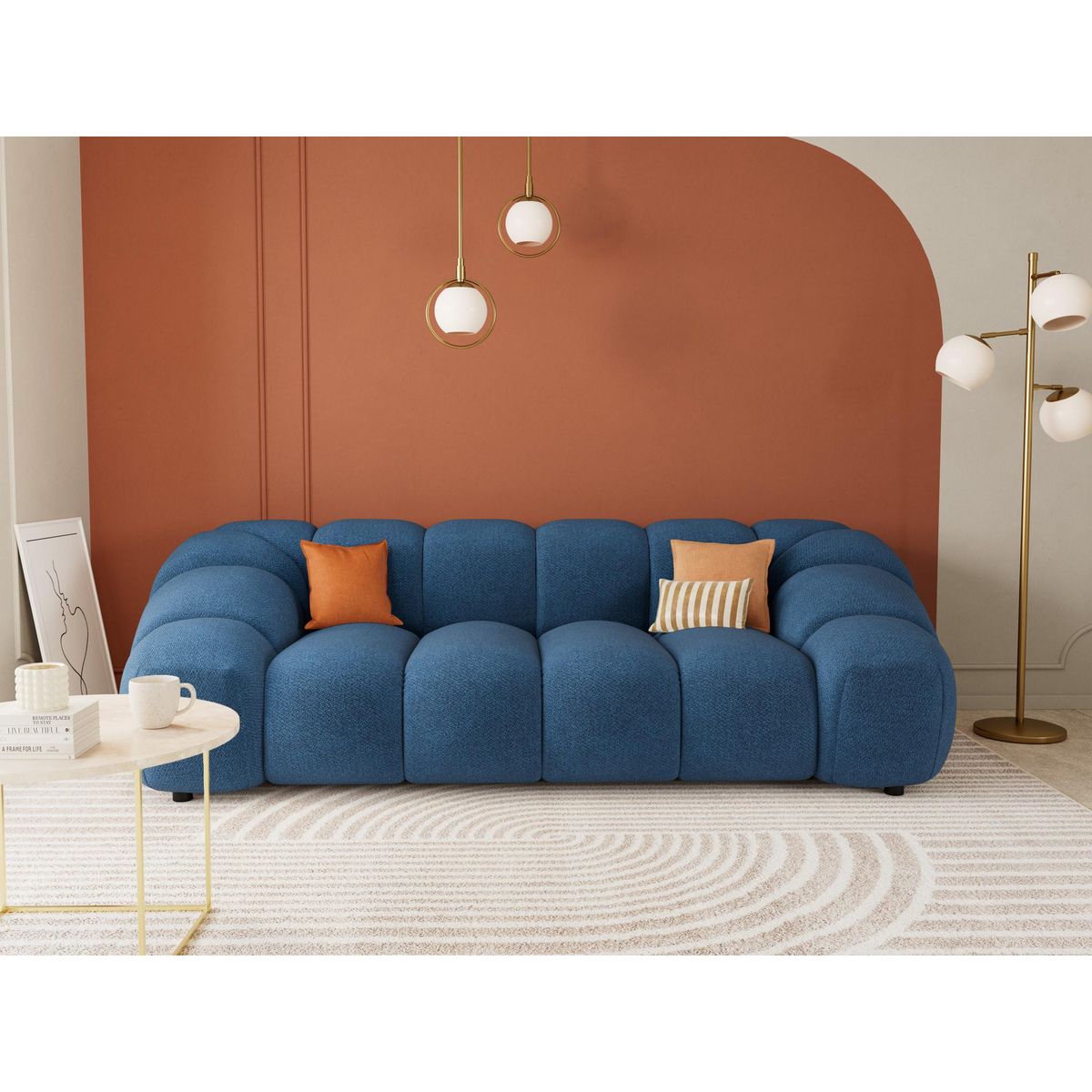 LISA DESIGN Ava - canapé 3 places en velours texturé