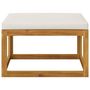 Voir la diapositive 3 : VIDAXL Repose-pied avec coussin blanc creme Bois d'acacia massif