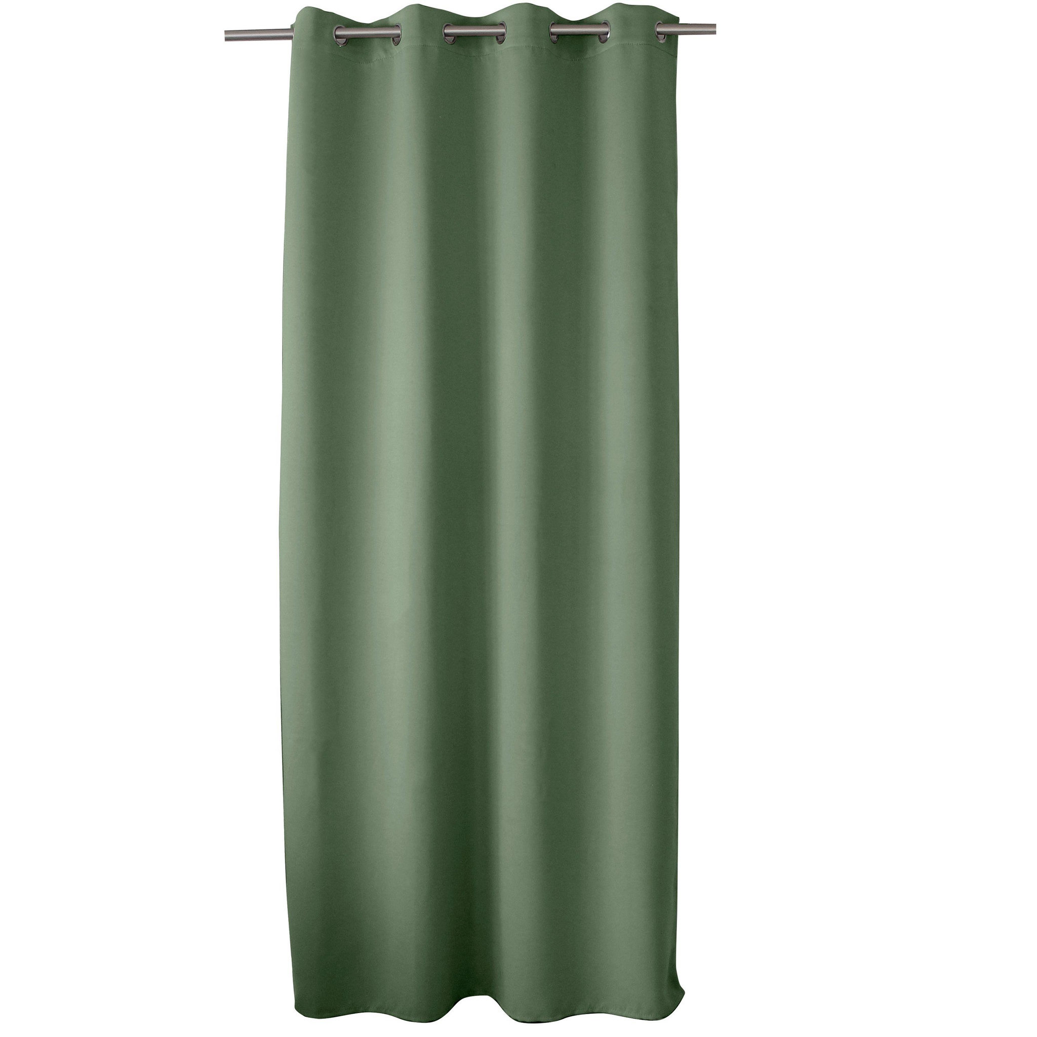 TOILINUX Rideau occultant basic à 8 œillets - 140 x 240 cm - vert argile. Coloris disponibles : Vert, Bleu, Orange, Rouge