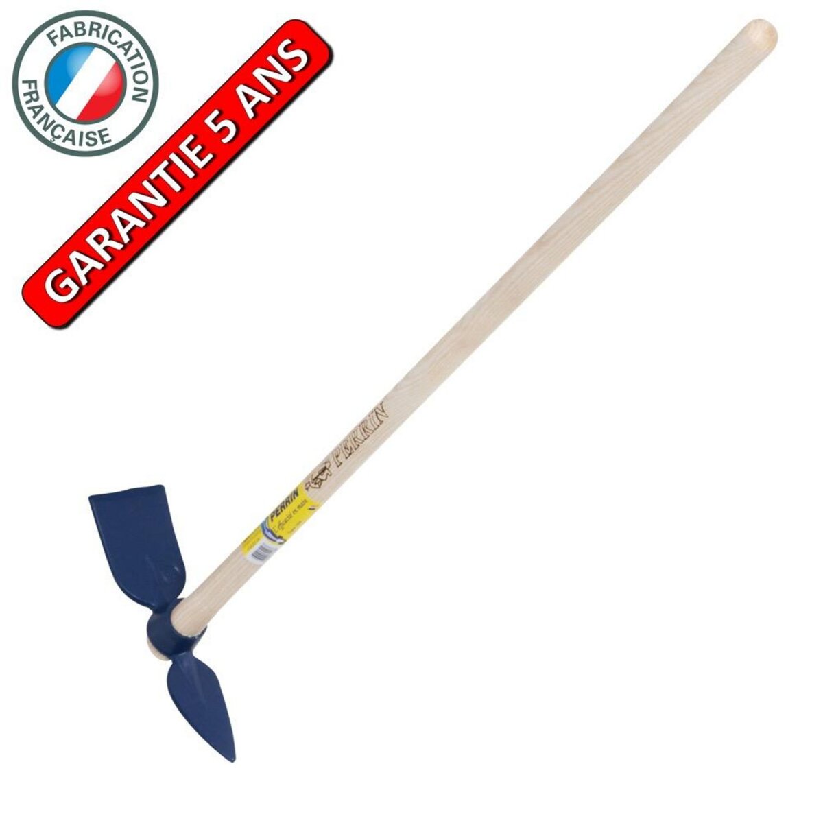 OUTILS PERRIN Serfouette forgée panne et langue de 26 cm manche 1,30 m, pour le jardin et le potager