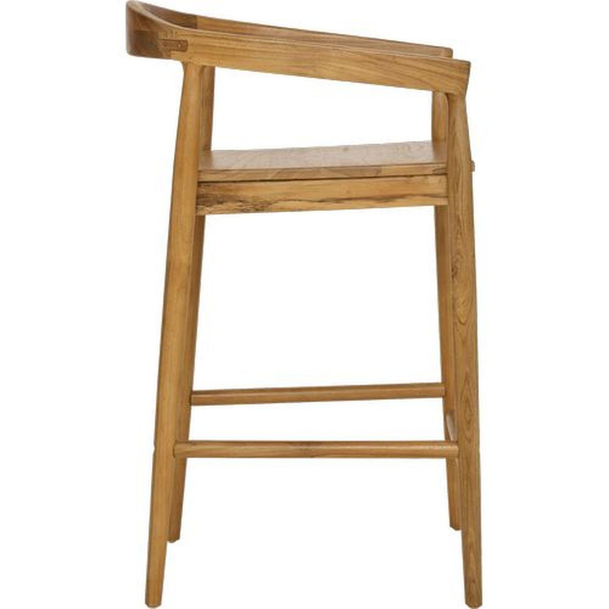Voir la diapositive 3 : TOILINUX Lot de 2 tabourets de bar en teck naturel miyako - marron