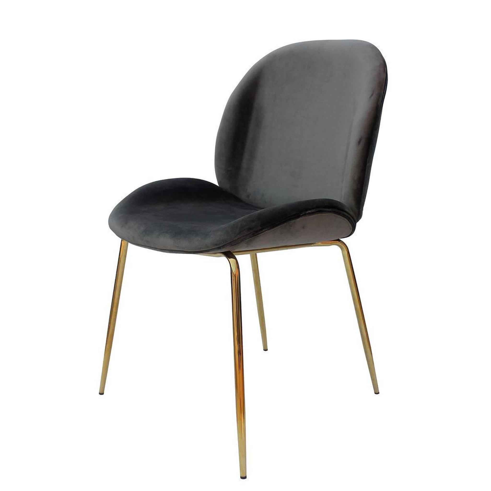 Voir la diapositive 2 : Paris Prix Lot de 2 chaises design  charlize  90cm gris & or