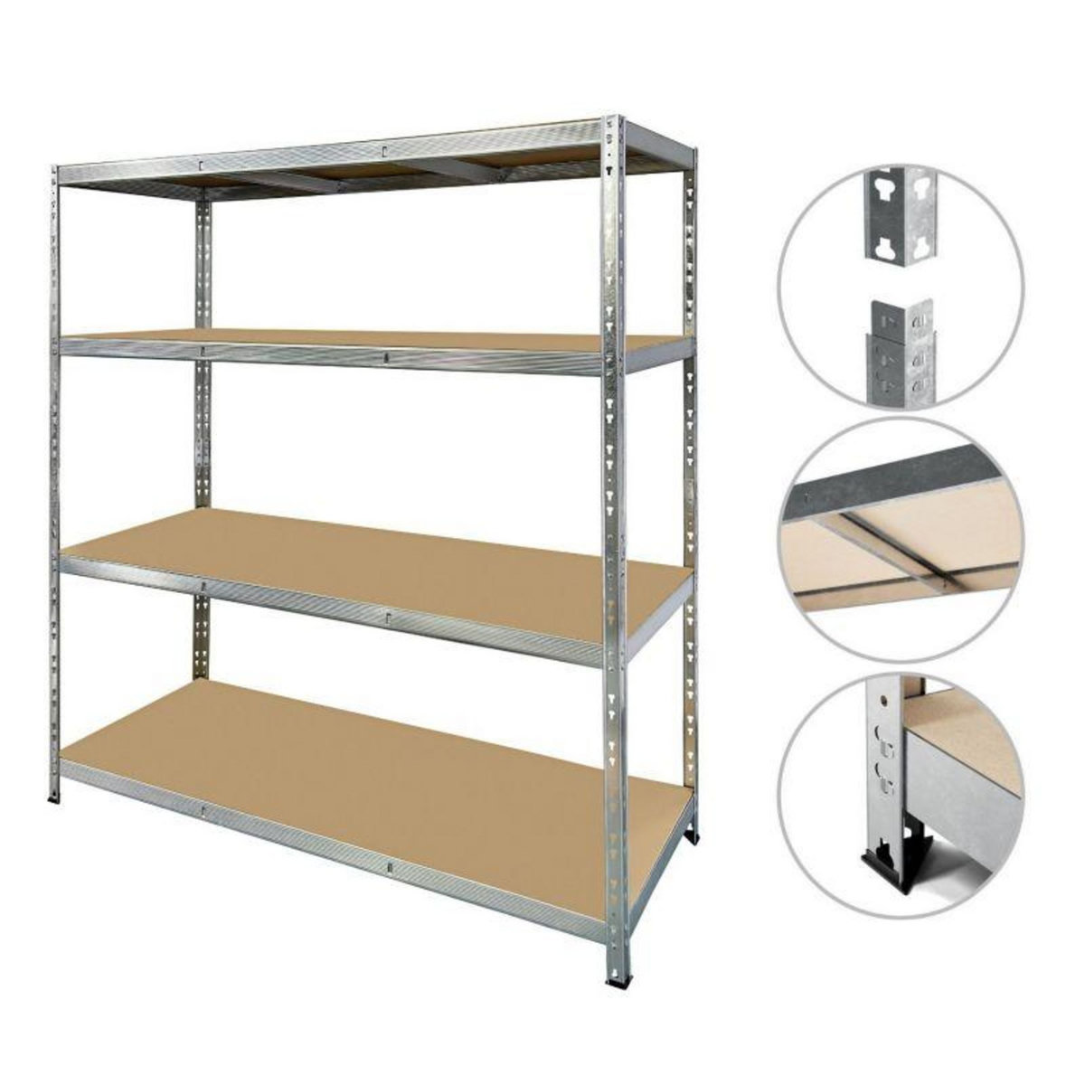 EUROSPEN Etagère de rangement modulable et polyvalente pour atelier, garage cave ...Charges Lourdes -180x150x40cm - Gris