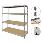 EUROSPEN Etagère de rangement modulable et polyvalente pour atelier, garage cave ...Charges Lourdes -180x150x40cm - Gris