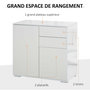 Voir la diapositive 4 : HOMCOM Commode buffet meuble de rangement 2 tiroirs 2 portes avec étagère 79 x 36 x 74 cm blanc