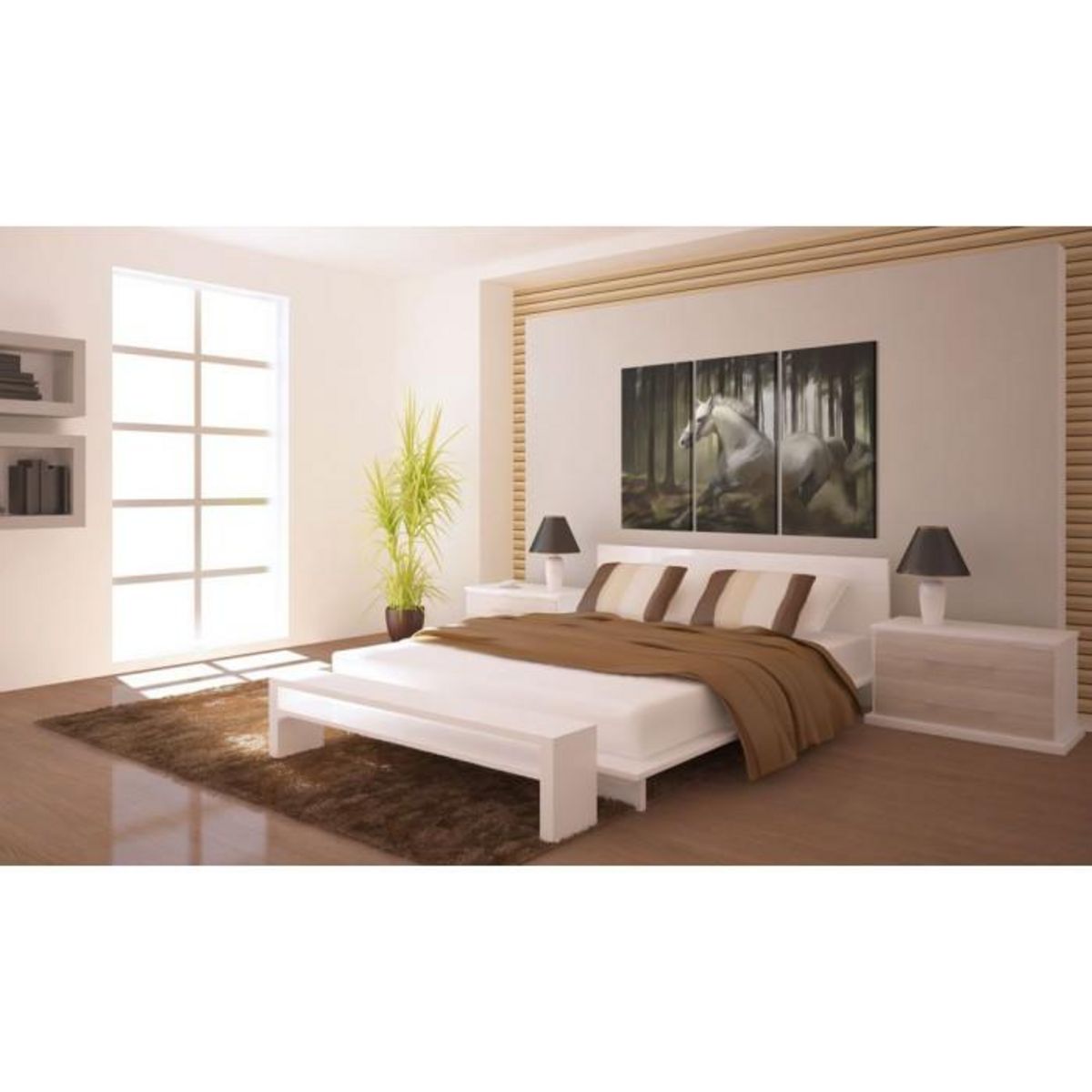 Paris Prix Tableau Imprimé  Cheval Blanc Parmis Les Arbres