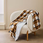 Voir la diapositive 3 : Paris Prix Plaid Tartan Sherpa  Ecossais  125x150cm Camel