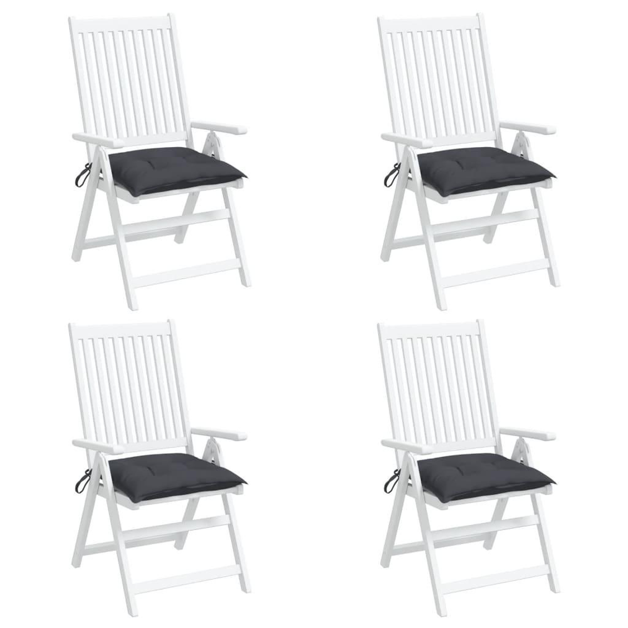 Voir la diapositive 4 : VIDAXL Coussins de chaise lot de 4 anthracite 40x40x7 cm tissu oxford