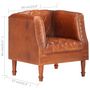 Voir la diapositive 6 : VIDAXL Chaise cabriolet marron Cuir veritable de chevre