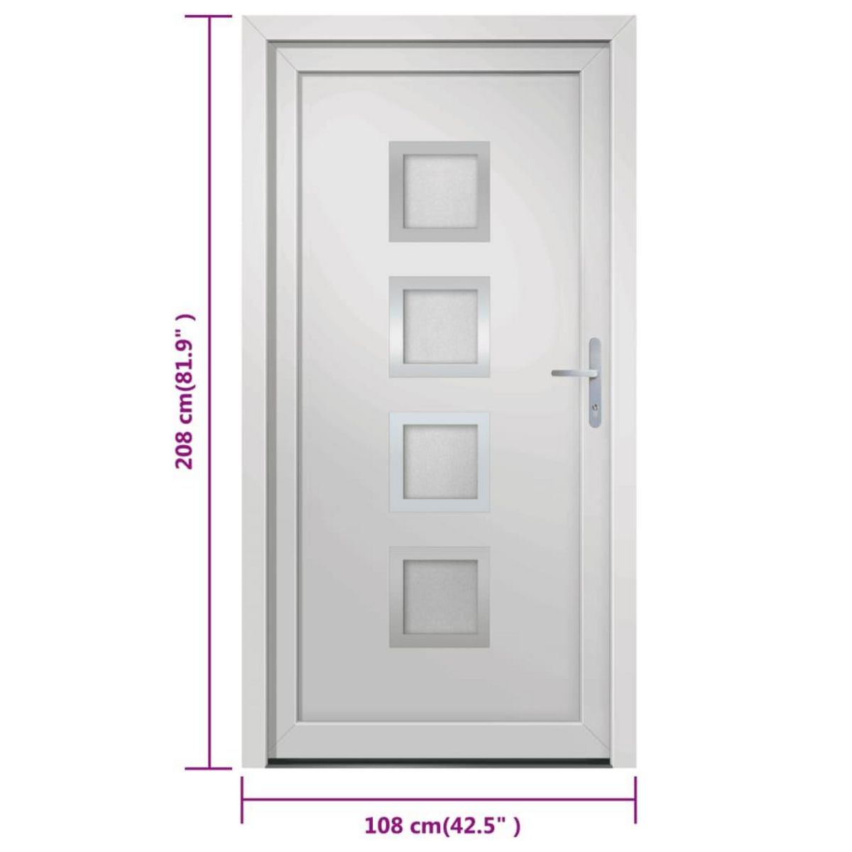 VIDAXL Porte d'entree Blanc 108x208 cm PVC