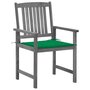 Voir la diapositive 3 : VIDAXL Chaises de jardin et coussins lot de 4 Gris Bois acacia massif