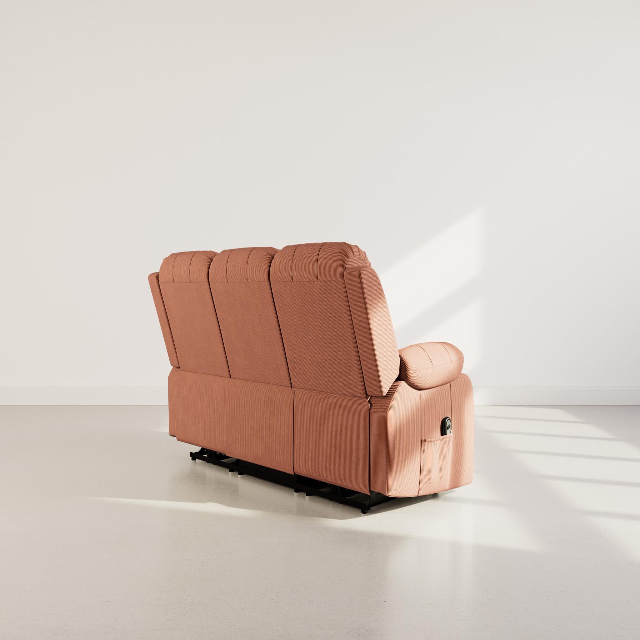 Voir la diapositive 6 : BEST MOBILIER Armand - canapé 3 places relax électrique en velours côtelé