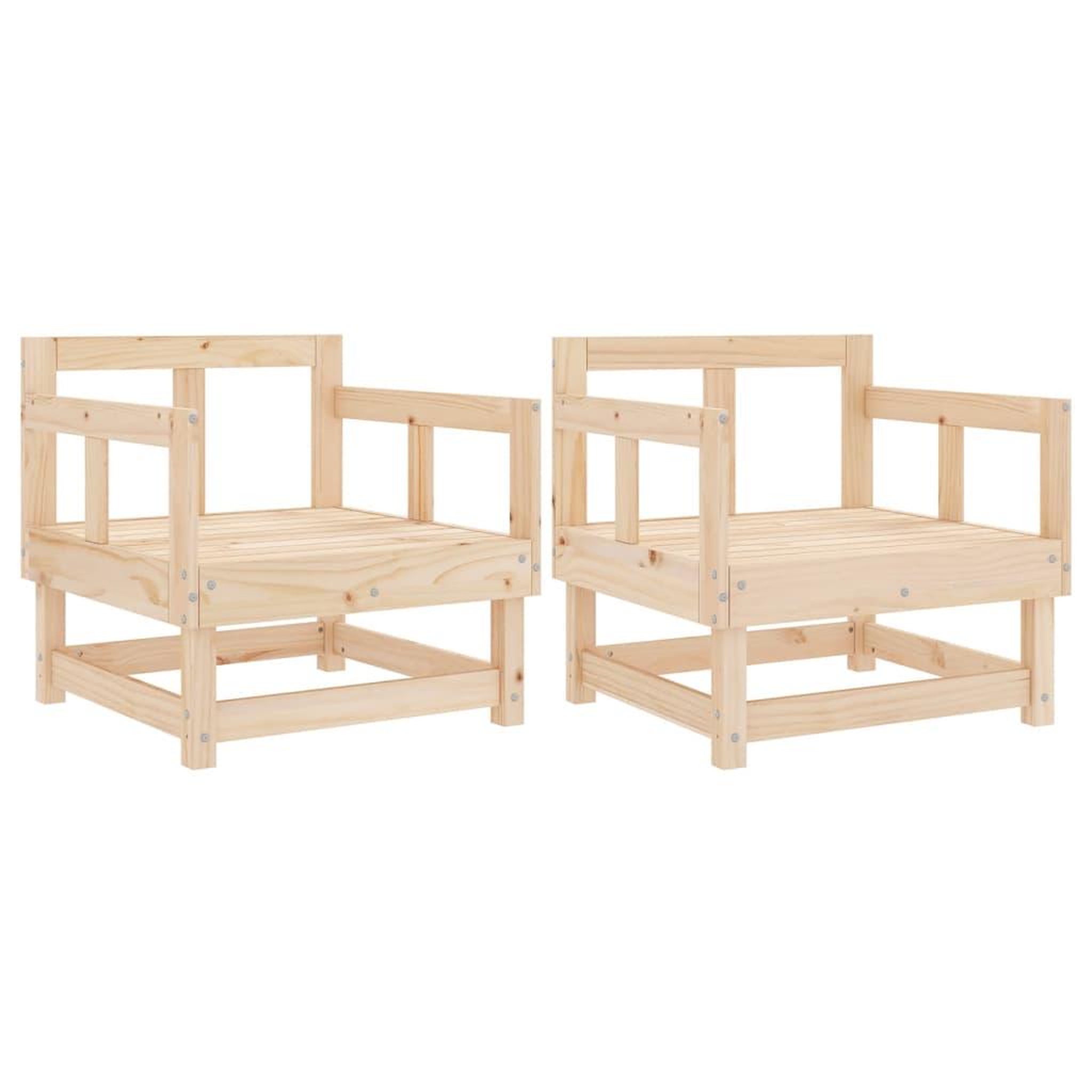 Voir la diapositive 2 : VIDAXL Chaises de jardin lot de 2 bois massif de pin