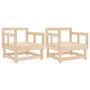 Voir la diapositive 2 : VIDAXL Chaises de jardin lot de 2 bois massif de pin