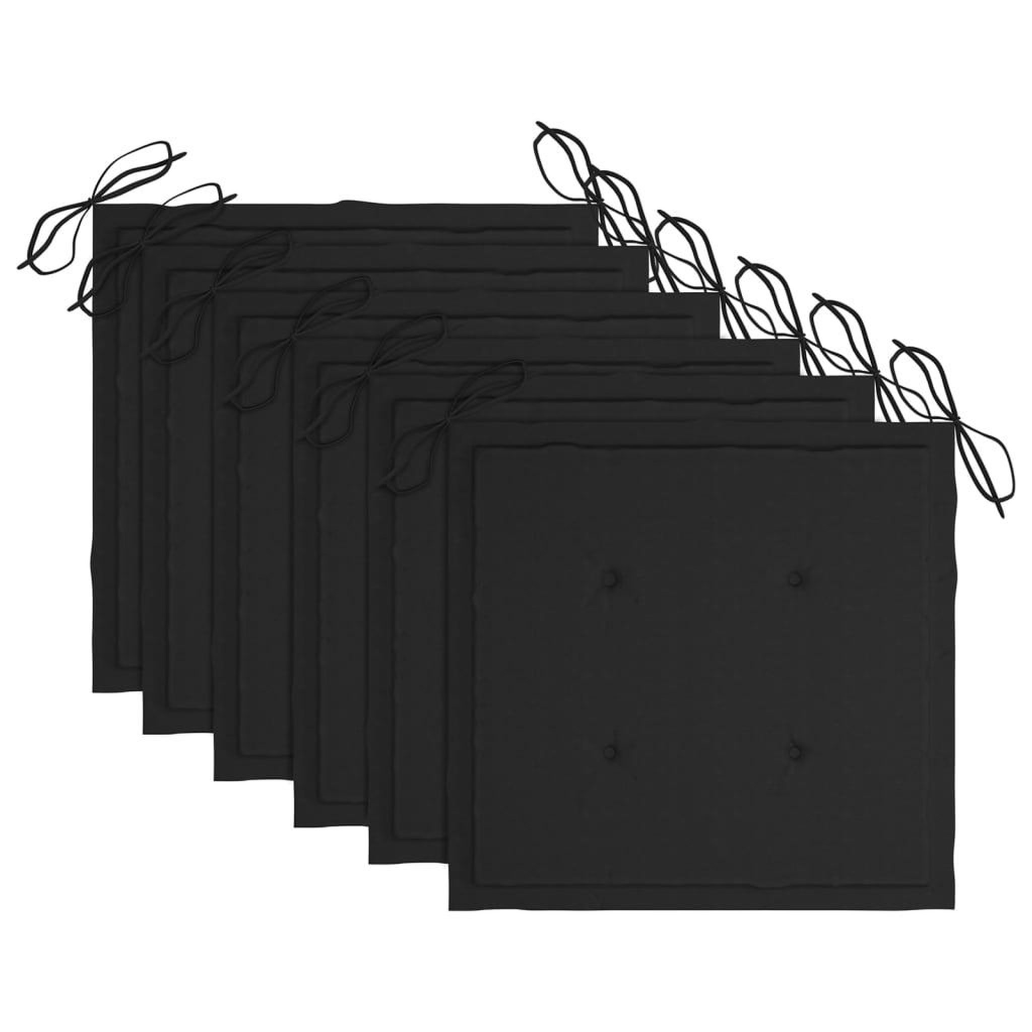 Voir la diapositive 5 : VIDAXL Chaises de jardin lot de 6 et coussins noir Bois de teck massif