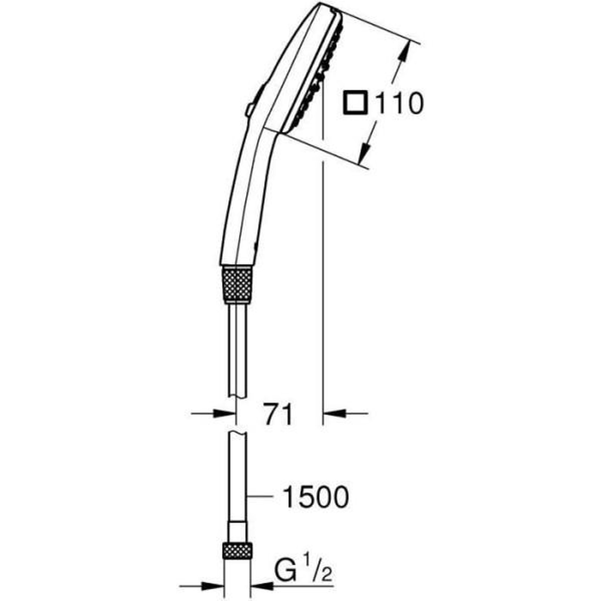 Voir la diapositive 3 : Grohe Ensemble flexible et pommeau de douche 2 jets - GROHE Vitalio Comfort 110 26973001 - Sélection facile - Economie d'eau