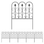 OUTSUNNY Clôture bordure de jardin dim. totales 307L x 83H cm métal époxy noir
