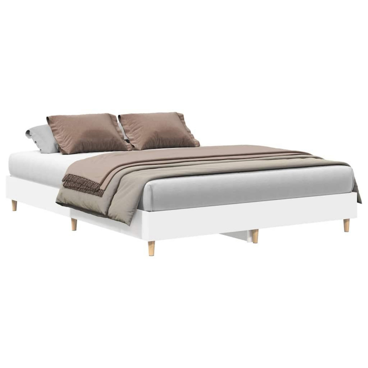 VIDAXL Cadre de lit sans matelas blanc 140x200 cm bois d'ingenierie