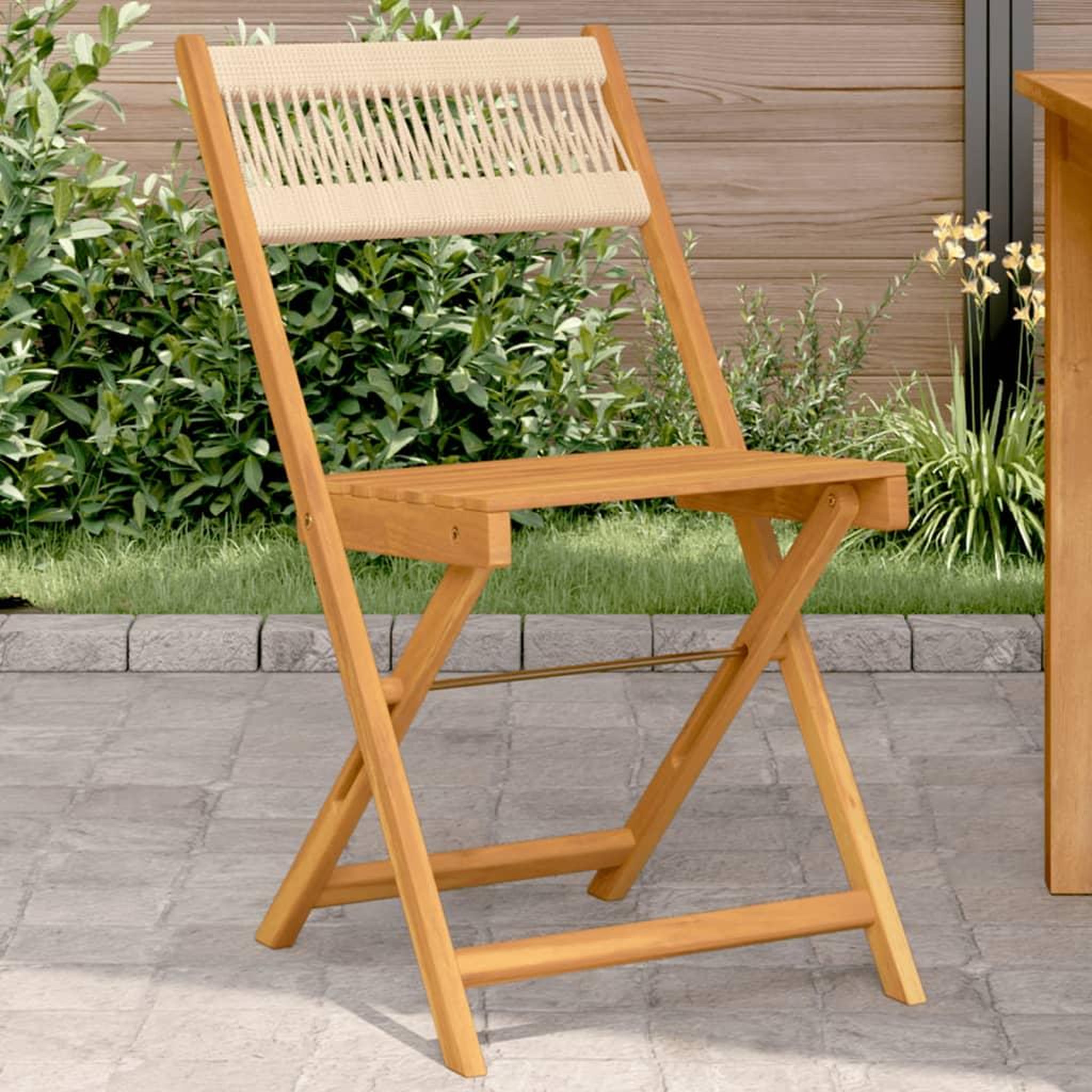 VIDAXL Chaises de bistrot lot de 2 beige bois d'acacia et corde