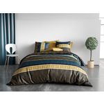 ATELIER DU COTON Parure housse de couette 100%coton 57fils qobe. Coloris disponibles : Vert