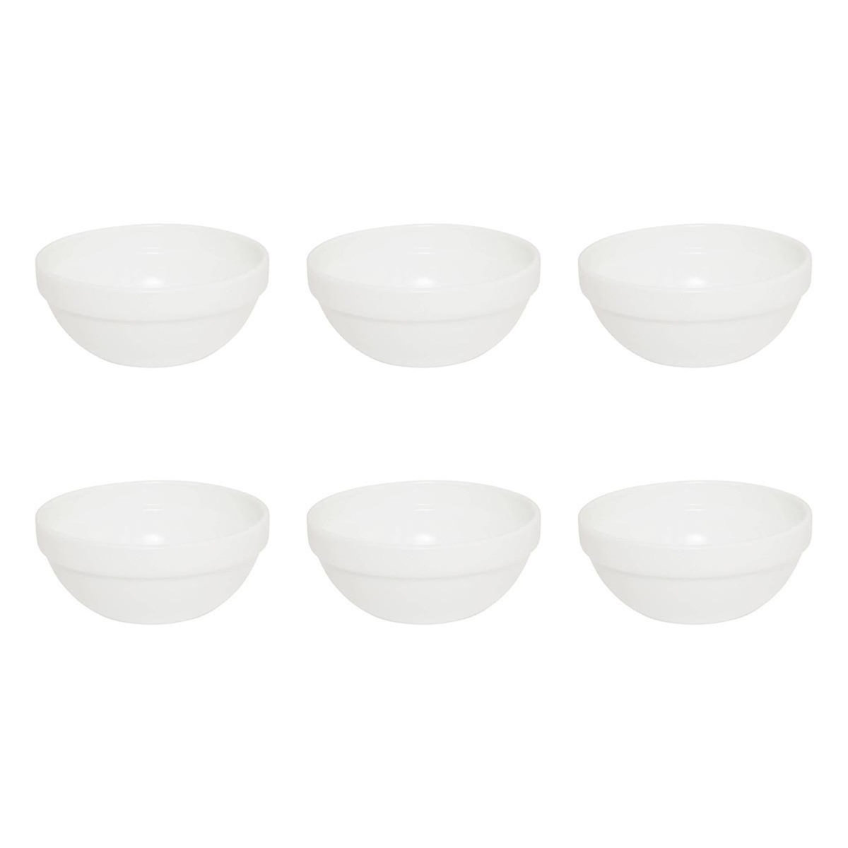 SECRET DE GOURMET Lot de 6 Bols en Verre  Helena  15cm Blanc