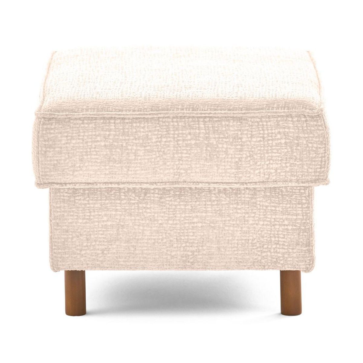 LISA DESIGN Jake - pouf en tissu velours relief - pieds en bois foncé
