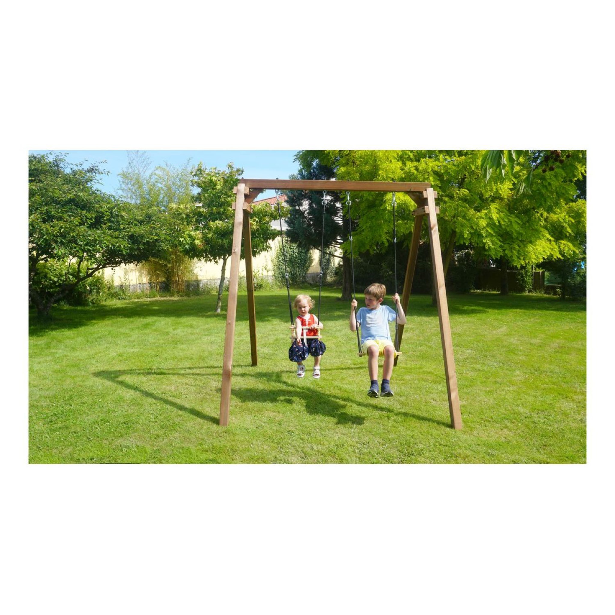 Voir la diapositive 1 : Soulet Portique balançoire - Bois - H2,.24m - AMBRE