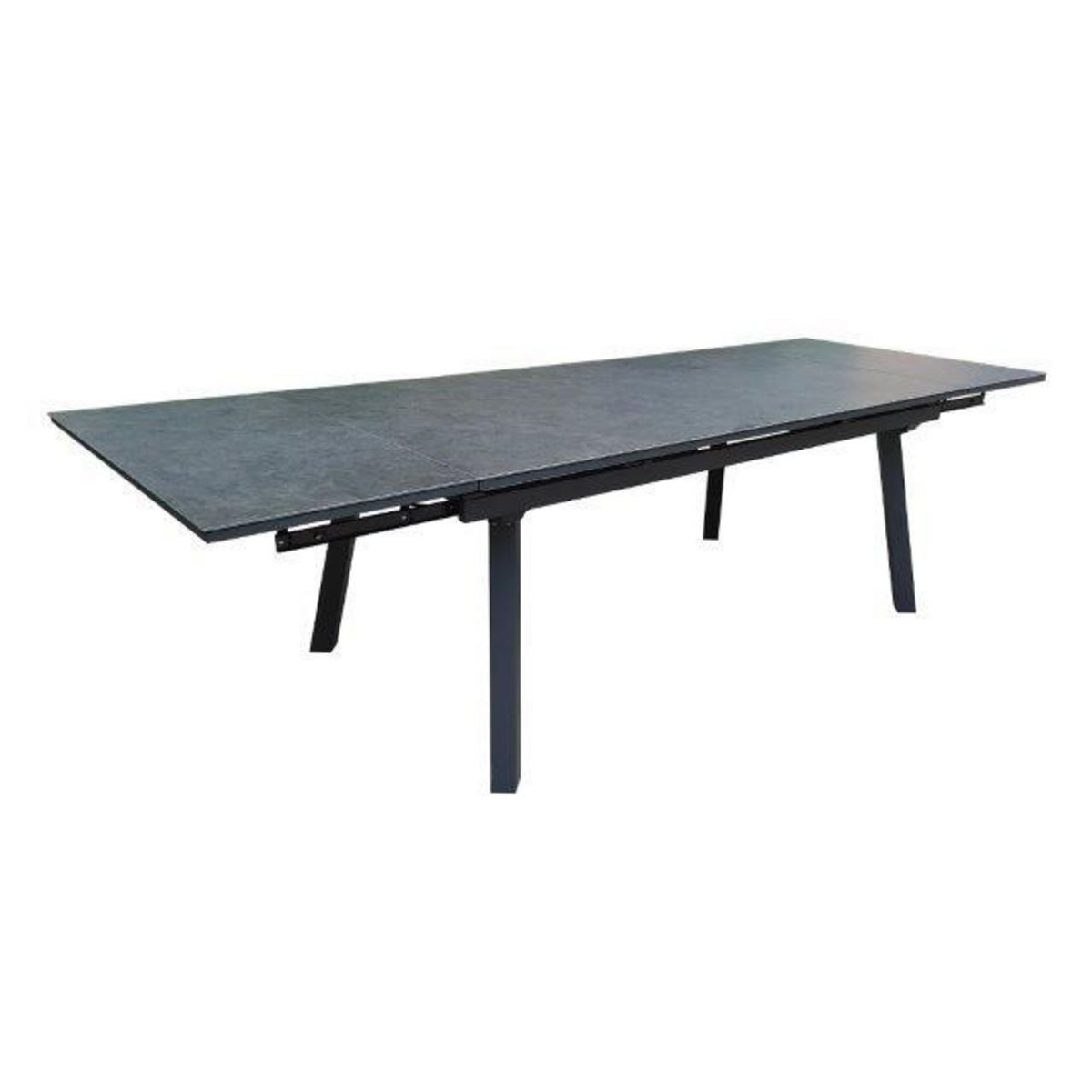Proloisirs Table de jardin extensible Agra en aluminium/céramique - 150/200/250 x 90 cm - graphite