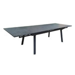 Proloisirs Table de jardin extensible Agra en aluminium/céramique - 150/200/250 x 90 cm - graphite