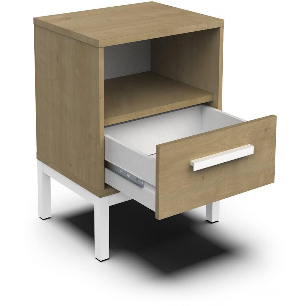 Habitat et Jardin Chevet  Craft  - Bois - 1 tiroirs - Marron/blanc