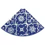 VIDAXL Jupe de sapin de Noël de luxe avec chaussette Bleu 122 cm Tissu