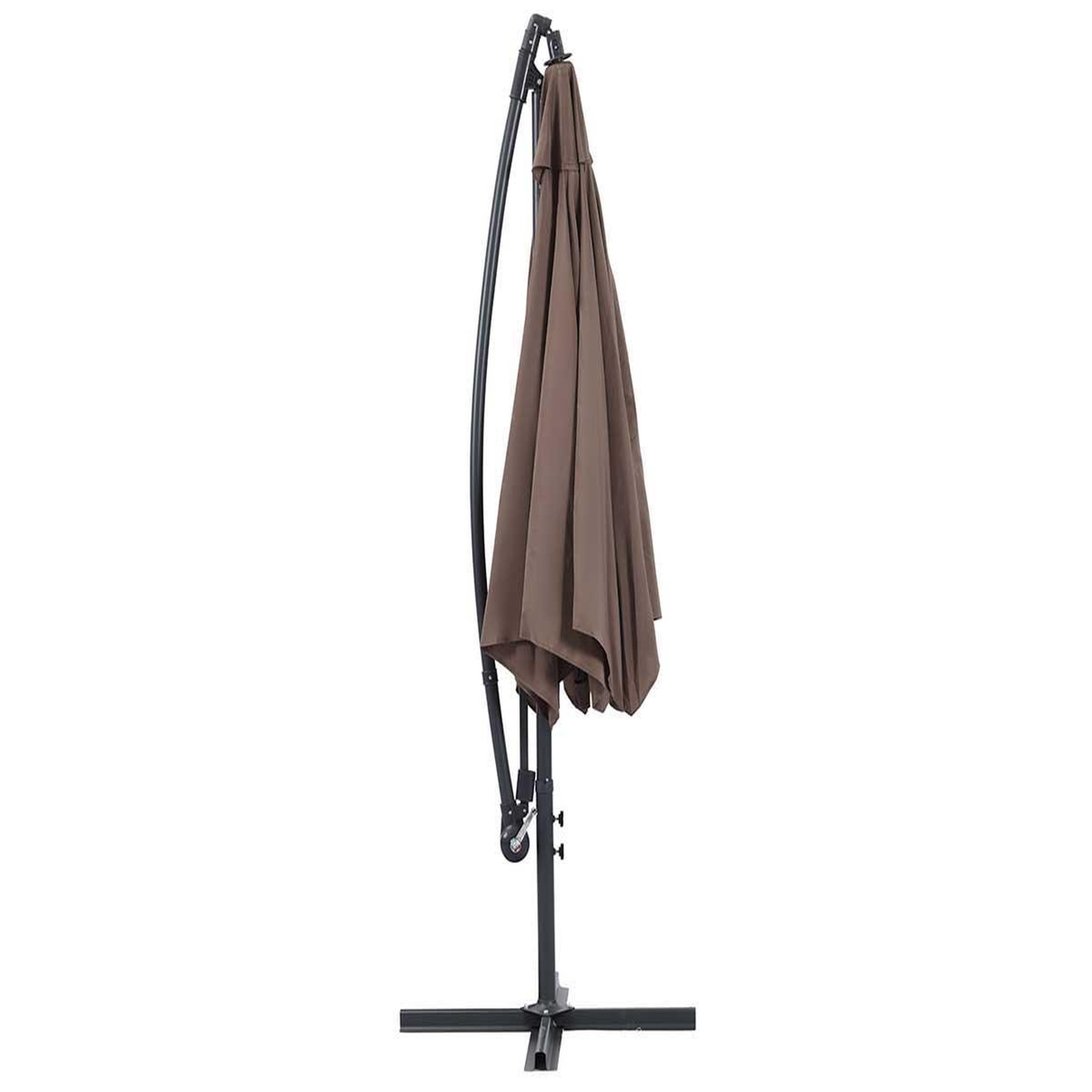 Voir la diapositive 2 : Habitat et Jardin Parasol jardin déporté Alu  Ilios  - Rond - Ø 3 m - Taupe