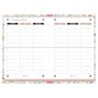 Voir la diapositive 5 : OXFORD Agenda scolaire journalier 12x18cm Flowers fleurs rose élastique rose 2023-2024