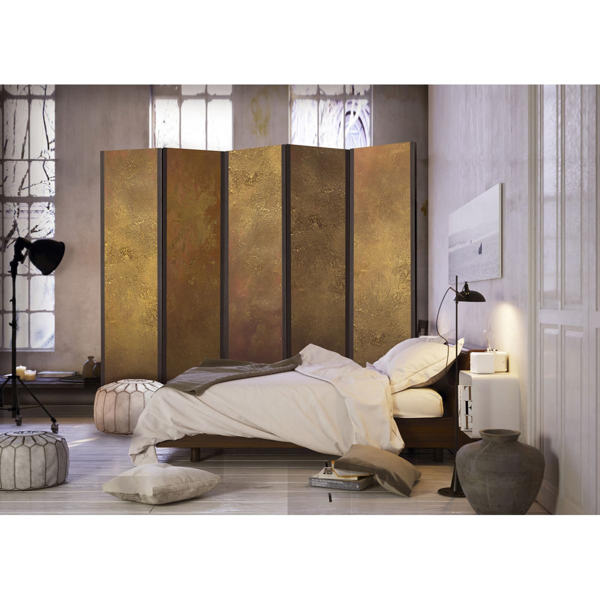 Voir la diapositive 2 : Paris Prix Paravent 5 volets  golden temptation  172x225cm