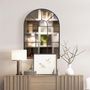Voir la diapositive 2 : HOMCOM Miroir mural aspect verrière style classique chic - dim. 60L x 90H cm - métal noir verre 3 mm