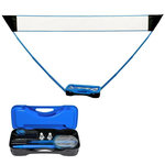 PLAY4FUN Set de Badminton complet avec filet 295 x 38 x 154 cm, raquettes, volants et étui de rangement. Coloris disponibles : Vert