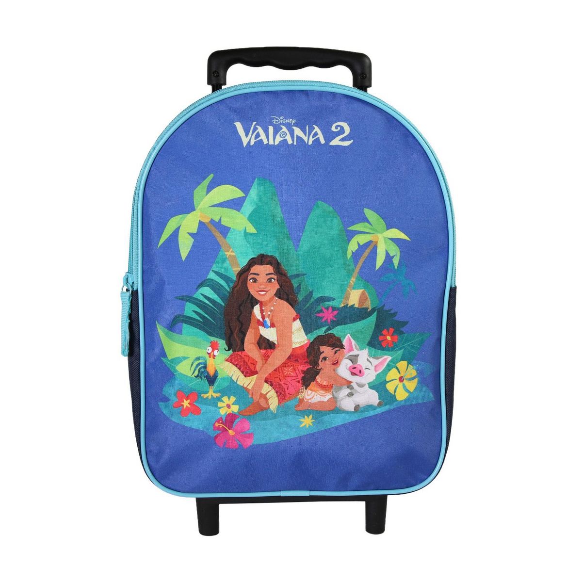 Bagtrotter Bagtrotter - Vaiana - Disney - Sac à Dos Scolaire à Roulettes  - Bleu Foncé - 1 Compartiment Zippé - Bretelles Matelassées - 25x12x32cm - Matière Polyester - Sac à Dos Scolaire Maternelle
