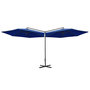 Voir la diapositive 3 : VIDAXL Parasol de jardin double avec mat en acier bleu azure 600 cm