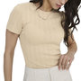 Voir la diapositive 1 : JACQUELINE DE YONG T-Shirt Beige Femme JDY Salsa