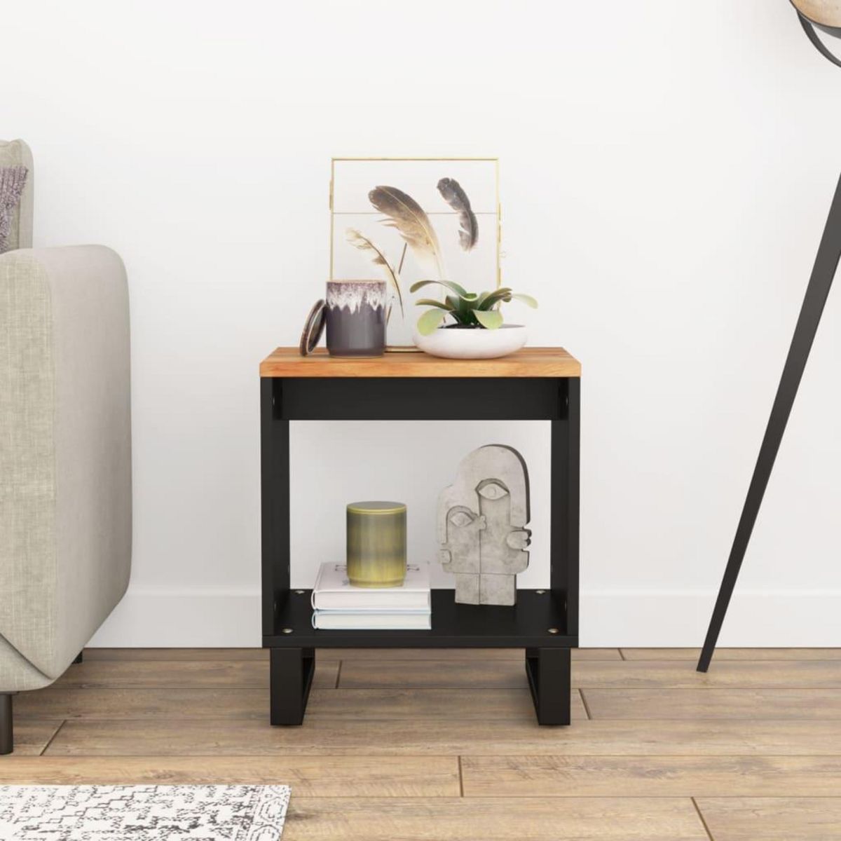 VIDAXL Table basse 40x31x46 cm Bois d'acacia solide et d'ingenierie