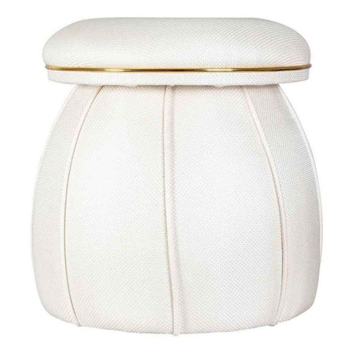 Paris Prix Tabouret Design  Corin  55cm Ivoire & Or