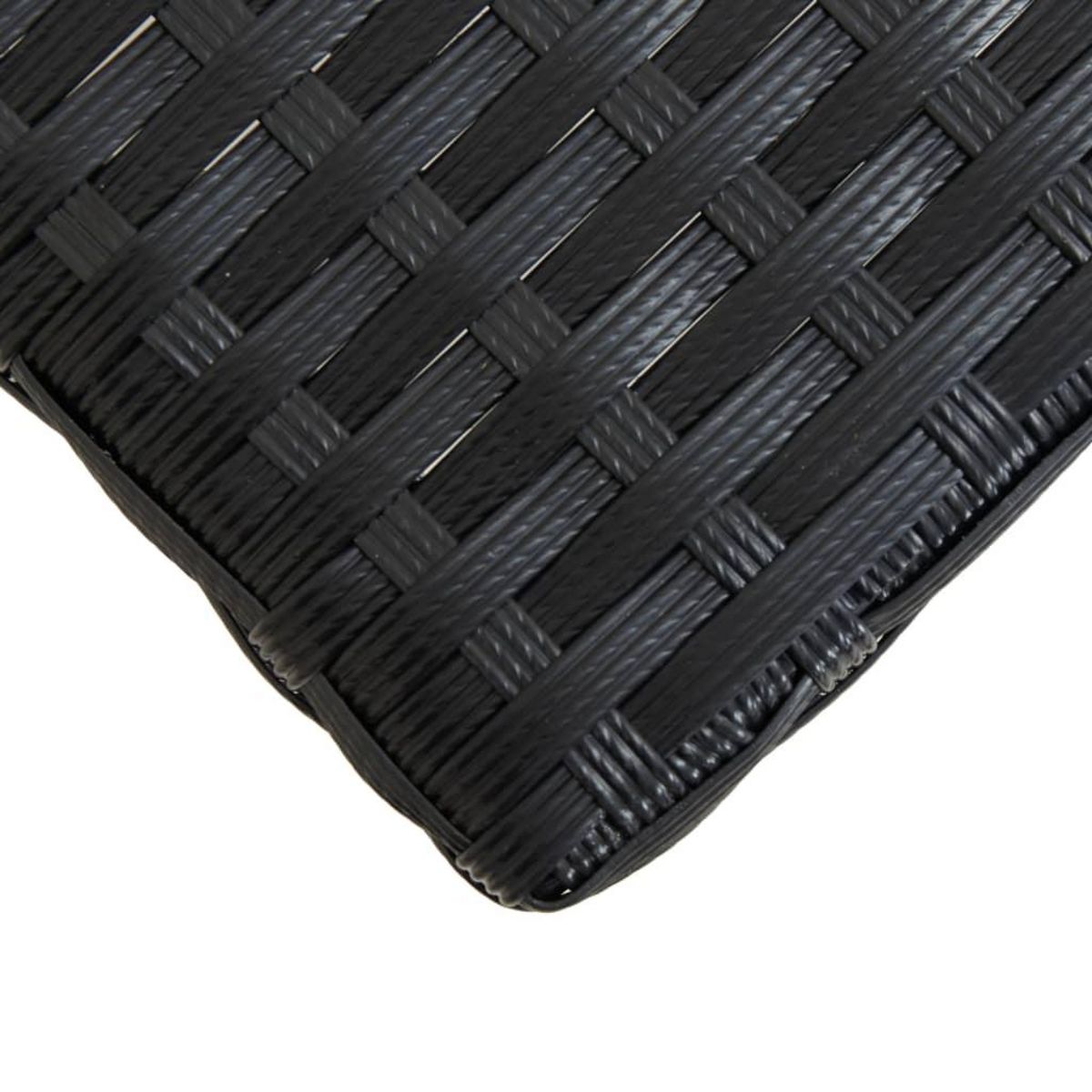 VIDAXL Banc de jardin 120 cm Noir Resine tressee et bois d'acacia