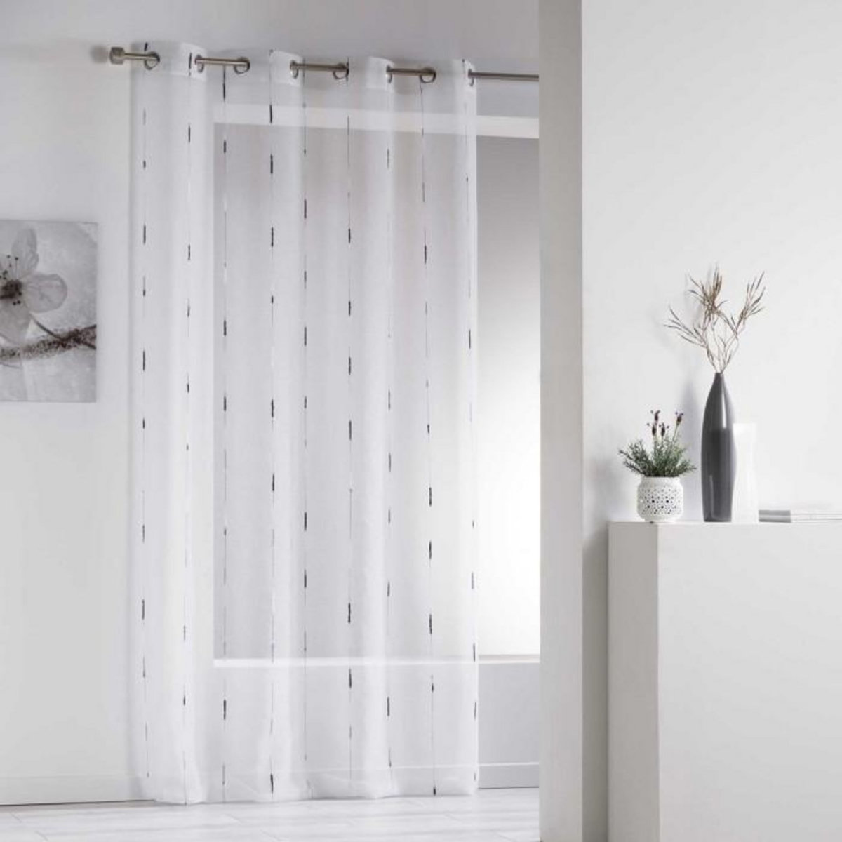 Paris Prix Rideau Voilage  Chenilla  140x260cm Gris