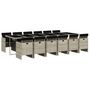 Voir la diapositive 2 : VIDAXL Ensemble a manger de jardin et coussins 13 pcs gris clair rotin